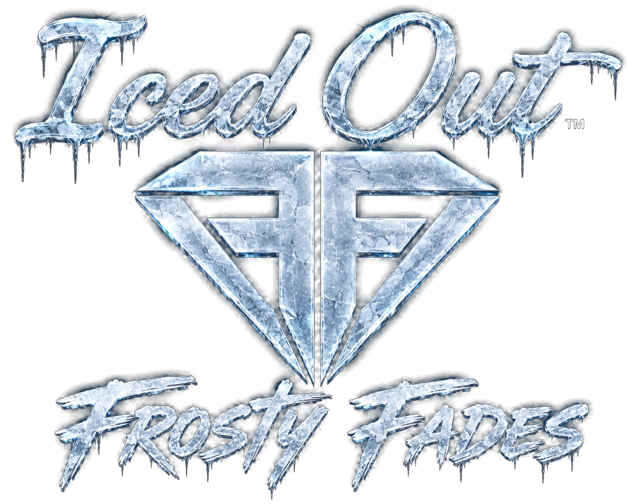 Iced Out diamond logo for Frosty Fades